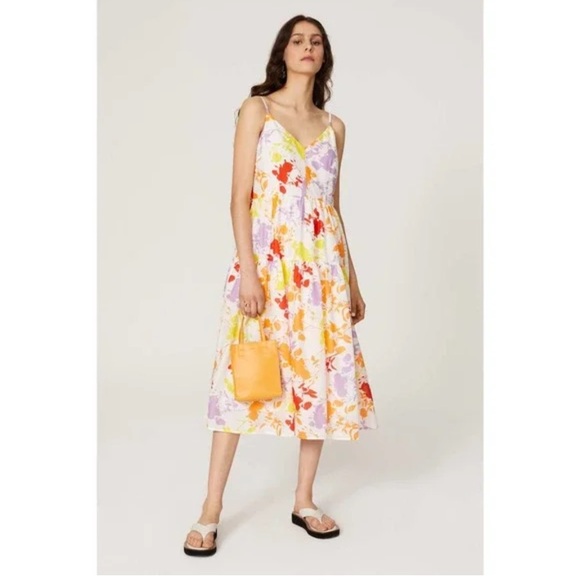 Peter Som Dresses & Skirts - Peter Som size 0‎ RTR Yellow Red floral  Sundress Spaghetti Strap Midi